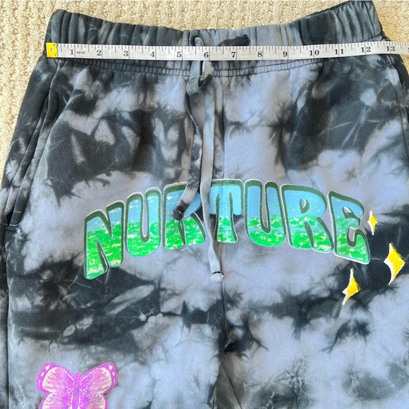 CONEY ISLAND PICNIC Nature Grey Black Graphic Tie Dye Sweatpants S - Picture 6 of 14